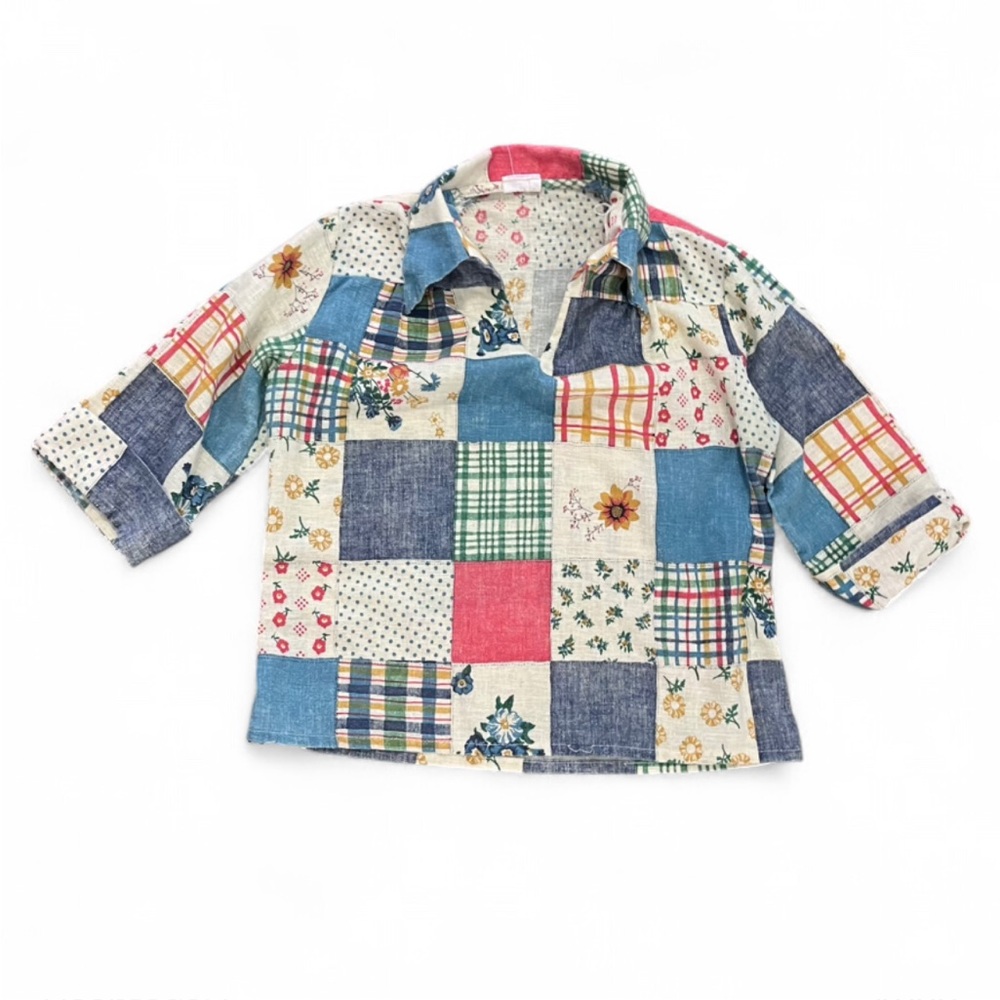 Patchwork Print Long Sleeve Top - Picture 1 of 5